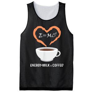 E=MC2 Funny Science Coffee Energy Milk Coffee Science Mesh Reversible Basketball Jersey Tank