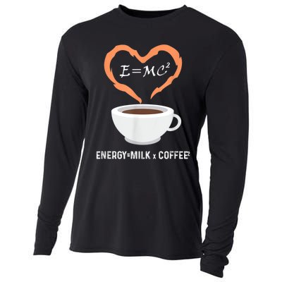 E=MC2 Funny Science Coffee Energy Milk Coffee Science Cooling Performance Long Sleeve Crew