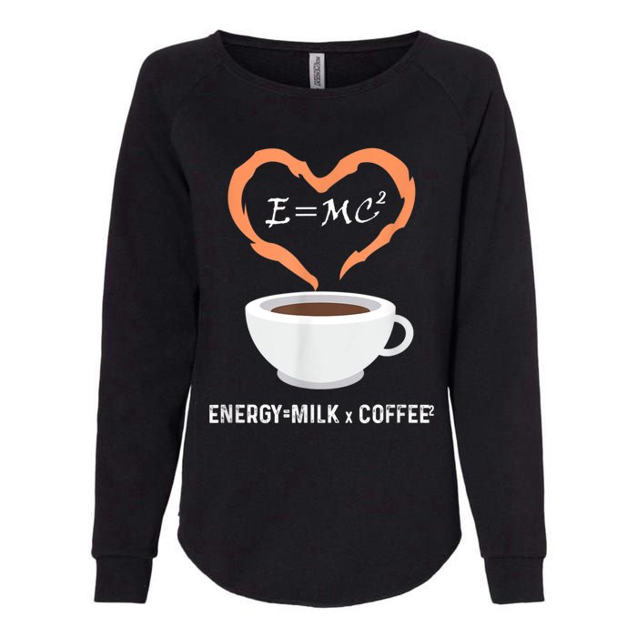 E=MC2 Funny Science Coffee Energy Milk Coffee Science Womens California Wash Sweatshirt