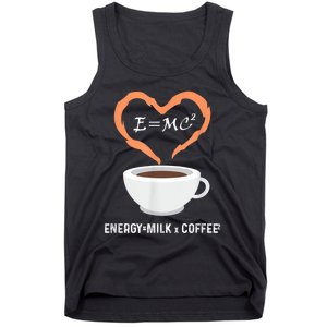 E=MC2 Funny Science Coffee Energy Milk Coffee Science Tank Top