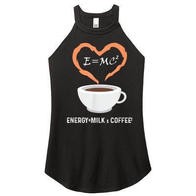 E=MC2 Funny Science Coffee Energy Milk Coffee Science Women's Perfect Tri Rocker Tank