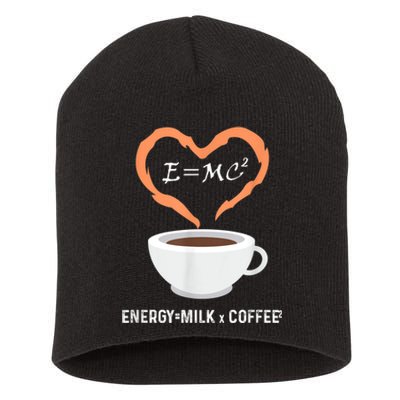 E=MC2 Funny Science Coffee Energy Milk Coffee Science Short Acrylic Beanie