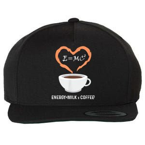 E=MC2 Funny Science Coffee Energy Milk Coffee Science Wool Snapback Cap