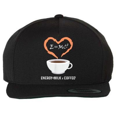 E=MC2 Funny Science Coffee Energy Milk Coffee Science Wool Snapback Cap