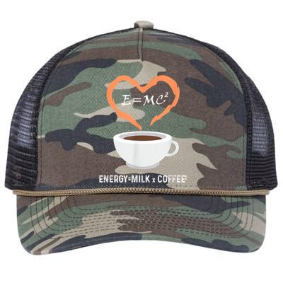 E=MC2 Funny Science Coffee Energy Milk Coffee Science Retro Rope Trucker Hat Cap