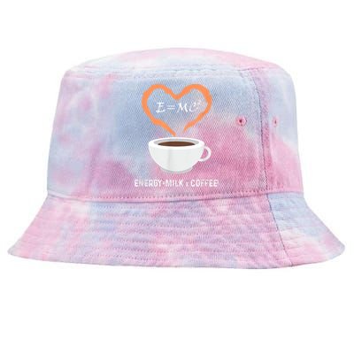 E=MC2 Funny Science Coffee Energy Milk Coffee Science Tie-Dyed Bucket Hat