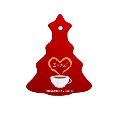 E=MC2 Funny Science Coffee Energy Milk Coffee Science Ceramic Tree Ornament