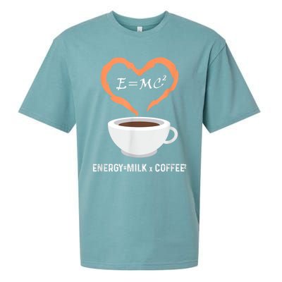 E=MC2 Funny Science Coffee Energy Milk Coffee Science Sueded Cloud Jersey T-Shirt