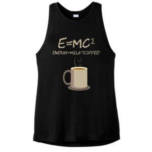 E=MC2 Funny Science Coffee Energy Milk Coffee Gift Ladies PosiCharge Tri-Blend Wicking Tank