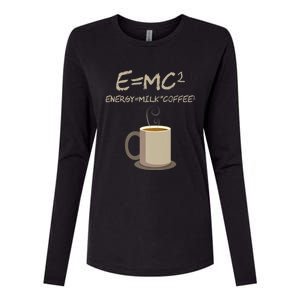 E=MC2 Funny Science Coffee Energy Milk Coffee Gift Womens Cotton Relaxed Long Sleeve T-Shirt