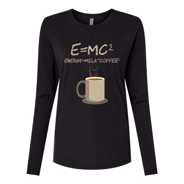 E=MC2 Funny Science Coffee Energy Milk Coffee Gift Womens Cotton Relaxed Long Sleeve T-Shirt