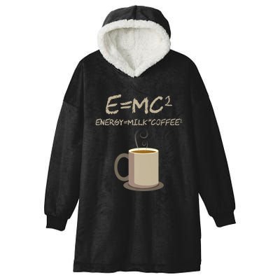 E=MC2 Funny Science Coffee Energy Milk Coffee Gift Hooded Wearable Blanket