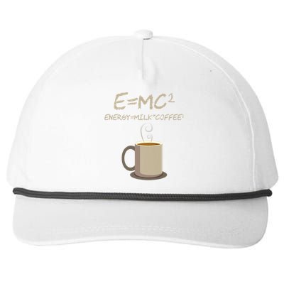 E=MC2 Funny Science Coffee Energy Milk Coffee Gift Snapback Five-Panel Rope Hat