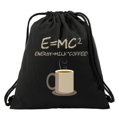 E=MC2 Funny Science Coffee Energy Milk Coffee Gift Drawstring Bag