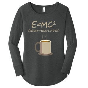 E=MC2 Funny Science Coffee Energy Milk Coffee Gift Women's Perfect Tri Tunic Long Sleeve Shirt