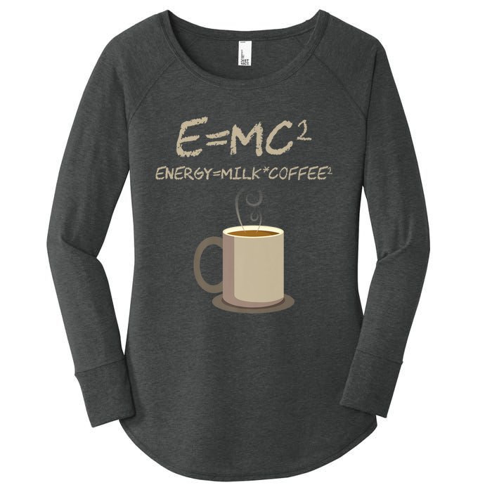 E=MC2 Funny Science Coffee Energy Milk Coffee Gift Women's Perfect Tri Tunic Long Sleeve Shirt