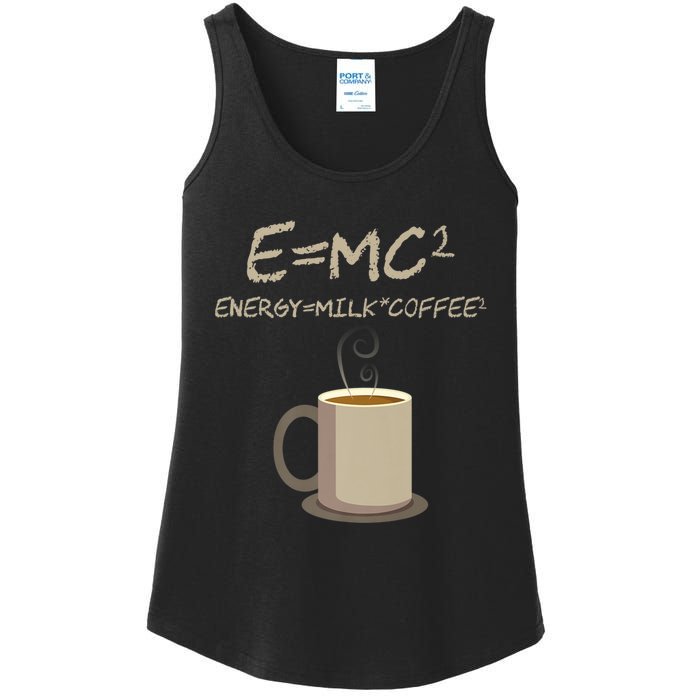 E=MC2 Funny Science Coffee Energy Milk Coffee Gift Ladies Essential Tank