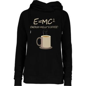 E=MC2 Funny Science Coffee Energy Milk Coffee Gift Womens Funnel Neck Pullover Hood