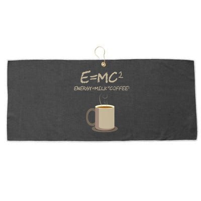 E=MC2 Funny Science Coffee Energy Milk Coffee Gift Large Microfiber Waffle Golf Towel