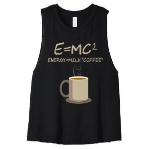 E=MC2 Funny Science Coffee Energy Milk Coffee Gift Women's Racerback Cropped Tank