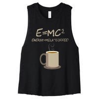 E=MC2 Funny Science Coffee Energy Milk Coffee Gift Women's Racerback Cropped Tank