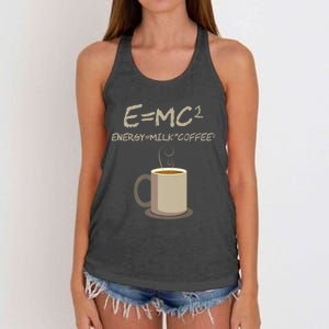 E=MC2 Funny Science Coffee Energy Milk Coffee Gift Women's Knotted Racerback Tank