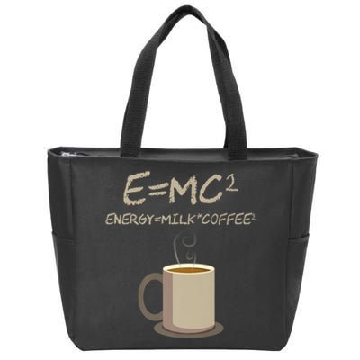 E=MC2 Funny Science Coffee Energy Milk Coffee Gift Zip Tote Bag