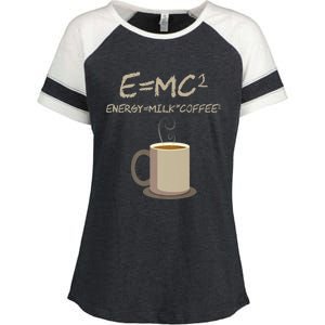 E=MC2 Funny Science Coffee Energy Milk Coffee Gift Enza Ladies Jersey Colorblock Tee