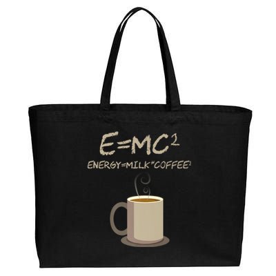 E=MC2 Funny Science Coffee Energy Milk Coffee Gift Cotton Canvas Jumbo Tote