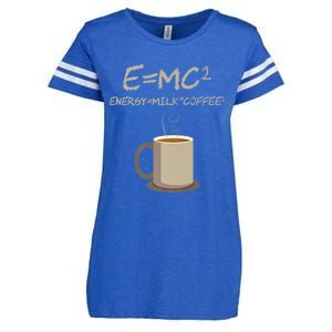 E=MC2 Funny Science Coffee Energy Milk Coffee Gift Enza Ladies Jersey Football T-Shirt