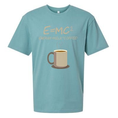 E=MC2 Funny Science Coffee Energy Milk Coffee Gift Sueded Cloud Jersey T-Shirt