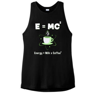 E=mc2 Funny Science Coffee Energy Milk Ladies PosiCharge Tri-Blend Wicking Tank