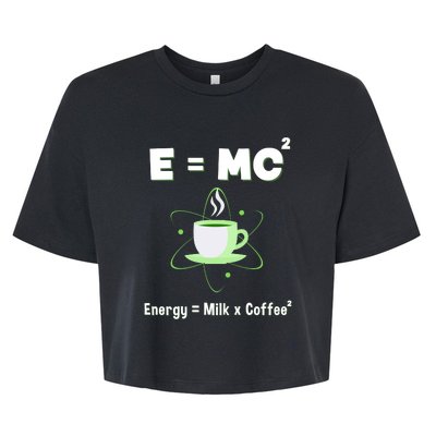 E=mc2 Funny Science Coffee Energy Milk Bella+Canvas Jersey Crop Tee