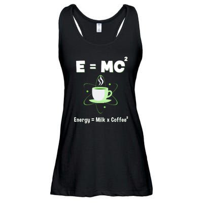 E=mc2 Funny Science Coffee Energy Milk Ladies Essential Flowy Tank