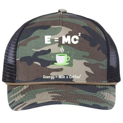 E=mc2 Funny Science Coffee Energy Milk Retro Rope Trucker Hat Cap