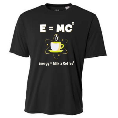 E=mc2 Funny Science Coffee Energy Milk Cooling Performance Crew T-Shirt