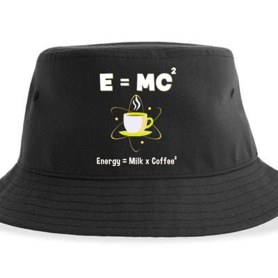 E=mc2 Funny Science Coffee Energy Milk Sustainable Bucket Hat