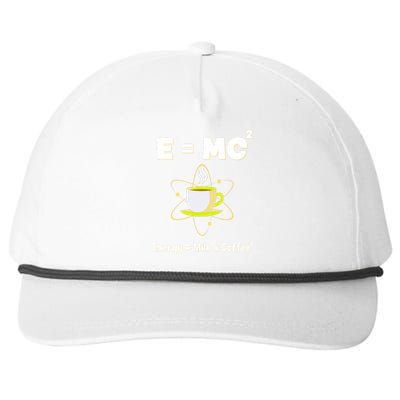 E=mc2 Funny Science Coffee Energy Milk Snapback Five-Panel Rope Hat