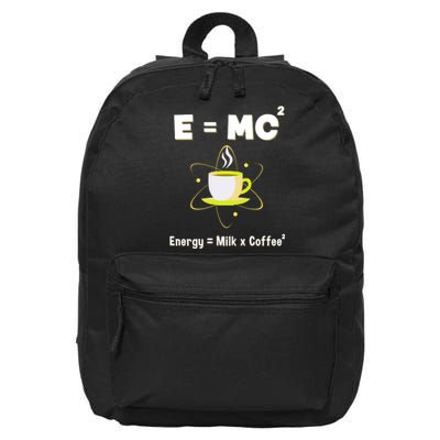 E=mc2 Funny Science Coffee Energy Milk 16 in Basic Backpack