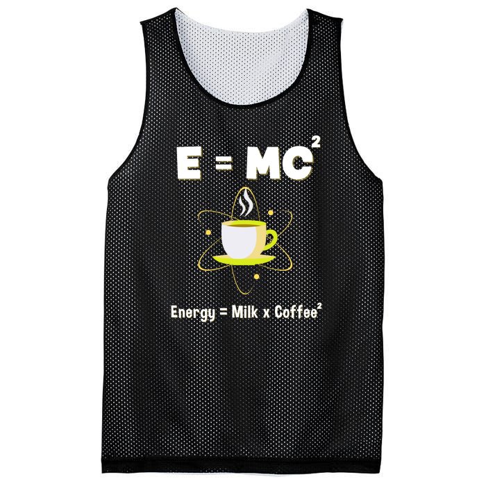 E=mc2 Funny Science Coffee Energy Milk Mesh Reversible Basketball Jersey Tank