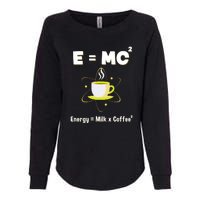 E=mc2 Funny Science Coffee Energy Milk Womens California Wash Sweatshirt