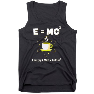 E=mc2 Funny Science Coffee Energy Milk Tank Top