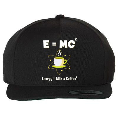 E=mc2 Funny Science Coffee Energy Milk Wool Snapback Cap