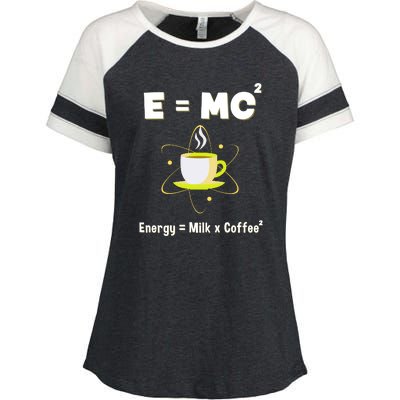 E=mc2 Funny Science Coffee Energy Milk Enza Ladies Jersey Colorblock Tee