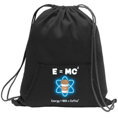 E=mc2 Funny Science Coffee Energy Milk Sweatshirt Cinch Pack Bag