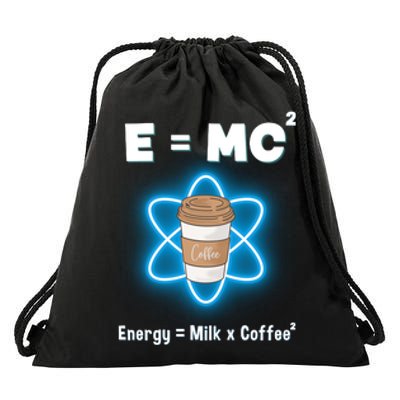 E=mc2 Funny Science Coffee Energy Milk Drawstring Bag