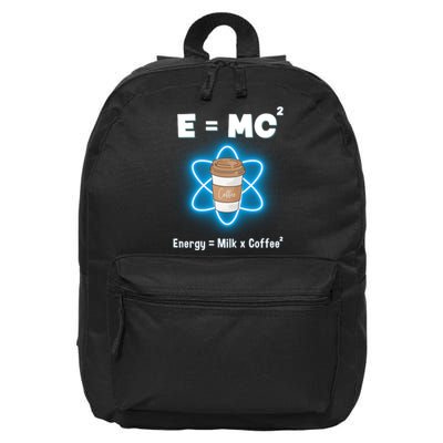 E=mc2 Funny Science Coffee Energy Milk 16 in Basic Backpack