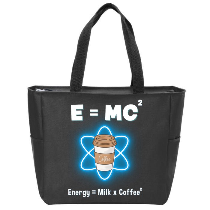 E=mc2 Funny Science Coffee Energy Milk Zip Tote Bag