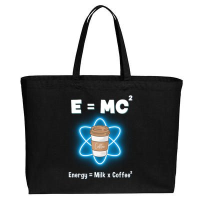 E=mc2 Funny Science Coffee Energy Milk Cotton Canvas Jumbo Tote