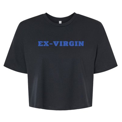 Exvirgin Funny Sarcastic Sayings Bella+Canvas Jersey Crop Tee